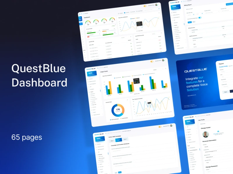 QuestBlue dashboard UI