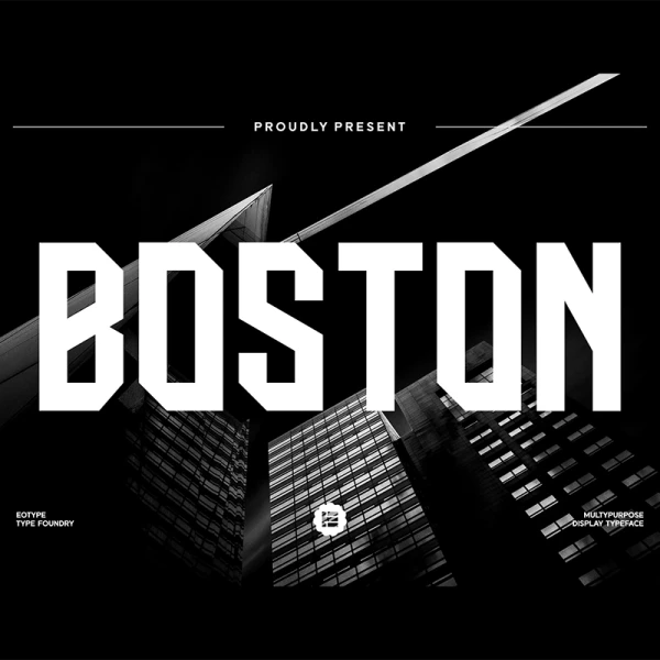 Boston - 现代几何字体 Boston - Dispaly Typeface
