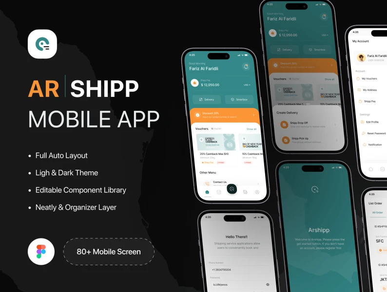 Arshipp-航运移动应用 Arshipp - Shipping Mobile App figma格式