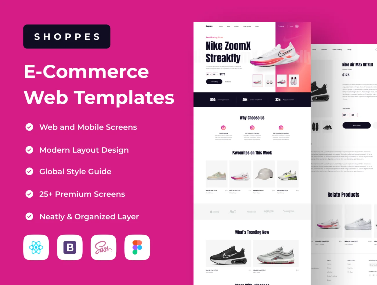 Shoppes - 电子商务网页模板 Shoppes - E-Commerce Web Templates bootstrap格式缩略图到位啦UI