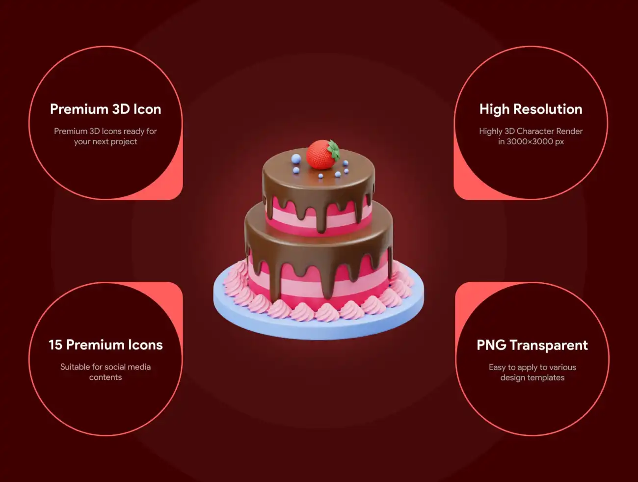 情人节婚礼喜庆元素3D图标模型 Valentines 3D Illustration .blender-3D/图标-到位啦UI