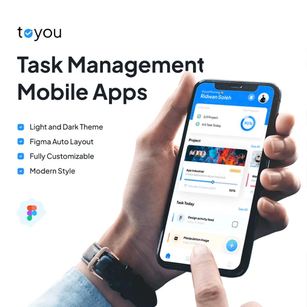 任务管理应用程序UI 套件30屏 Toyou - Task Management Mobile Apps .figma