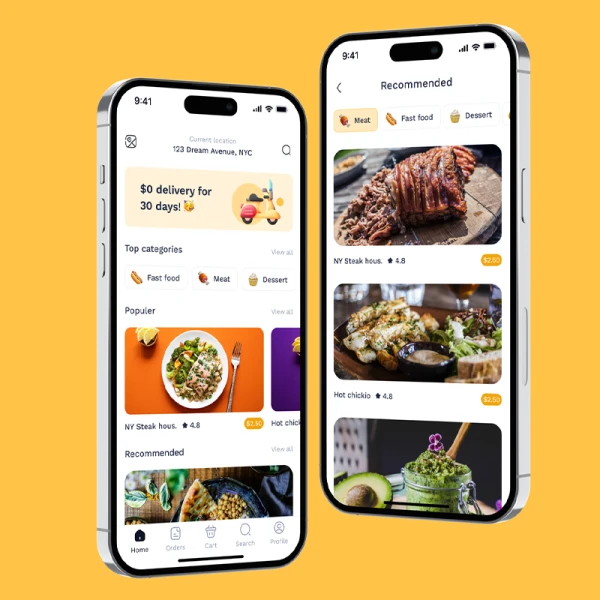 外卖点餐配送手机应用UI设计套件100屏 Foodka - Food Delivery App UI kit .figma