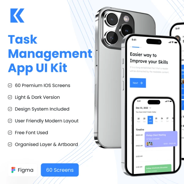 任务管理应用程序UI 套件 Task Management App UI Kit .figma