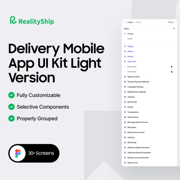 RealityShip - delivery and shipping app UI kit Design Figma源文件Figma RealityShip - delivery and shipping app UI kit Design概述