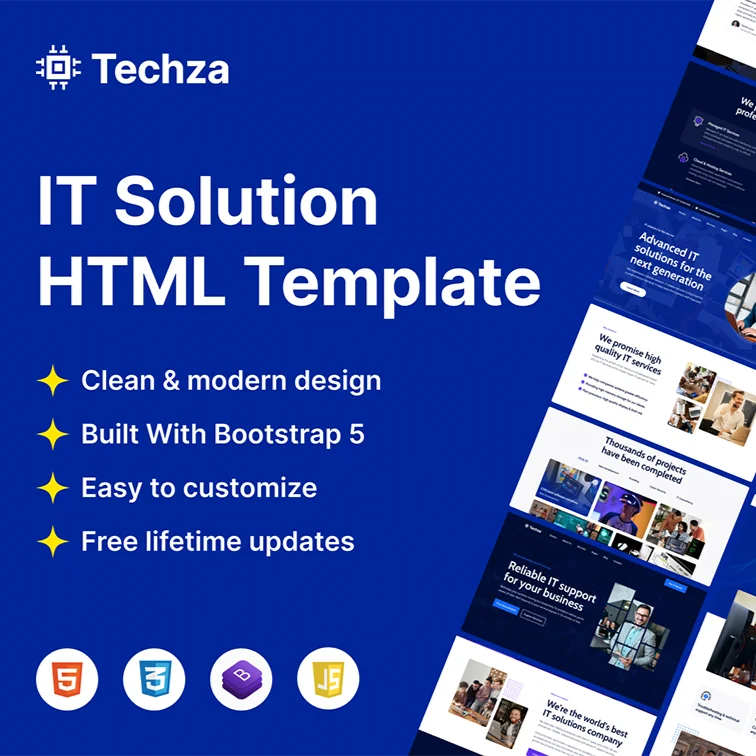 Techza - IT解决方案与服务HTML模板缩略图到位啦UI