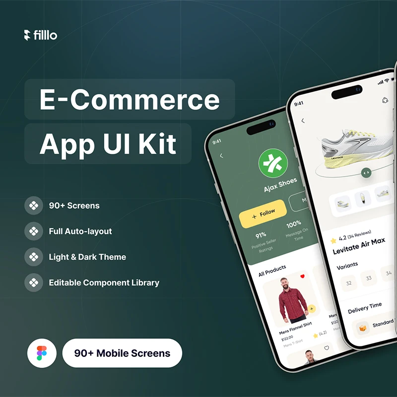 Filllo电子商务应用UI工具包 Filllo E-commerce App UI Kit figma格式缩略图到位啦UI