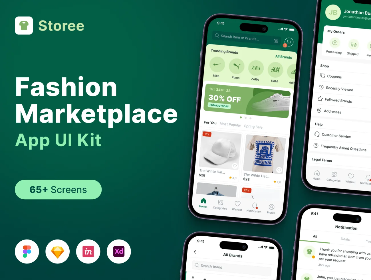时尚市场App UI套件 时尚市场App UI套件 Fashion Marketplace Apps UI KIT sketch, xd, figma, lunacy格式-UI/UX、ui套件、应用、网购、详情-到位啦UI