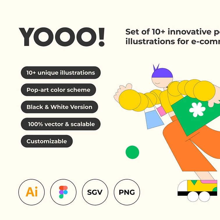 Yooo! Ecommerce Collection - Yooo！电商创意流行艺术插画套装缩略图到位啦UI