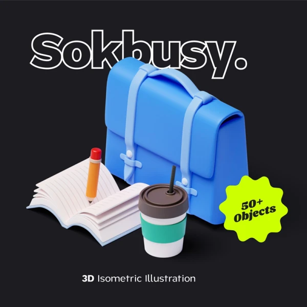 Sokbusy - 等距插图 Sokbusy - Isometric Illustration blender格式