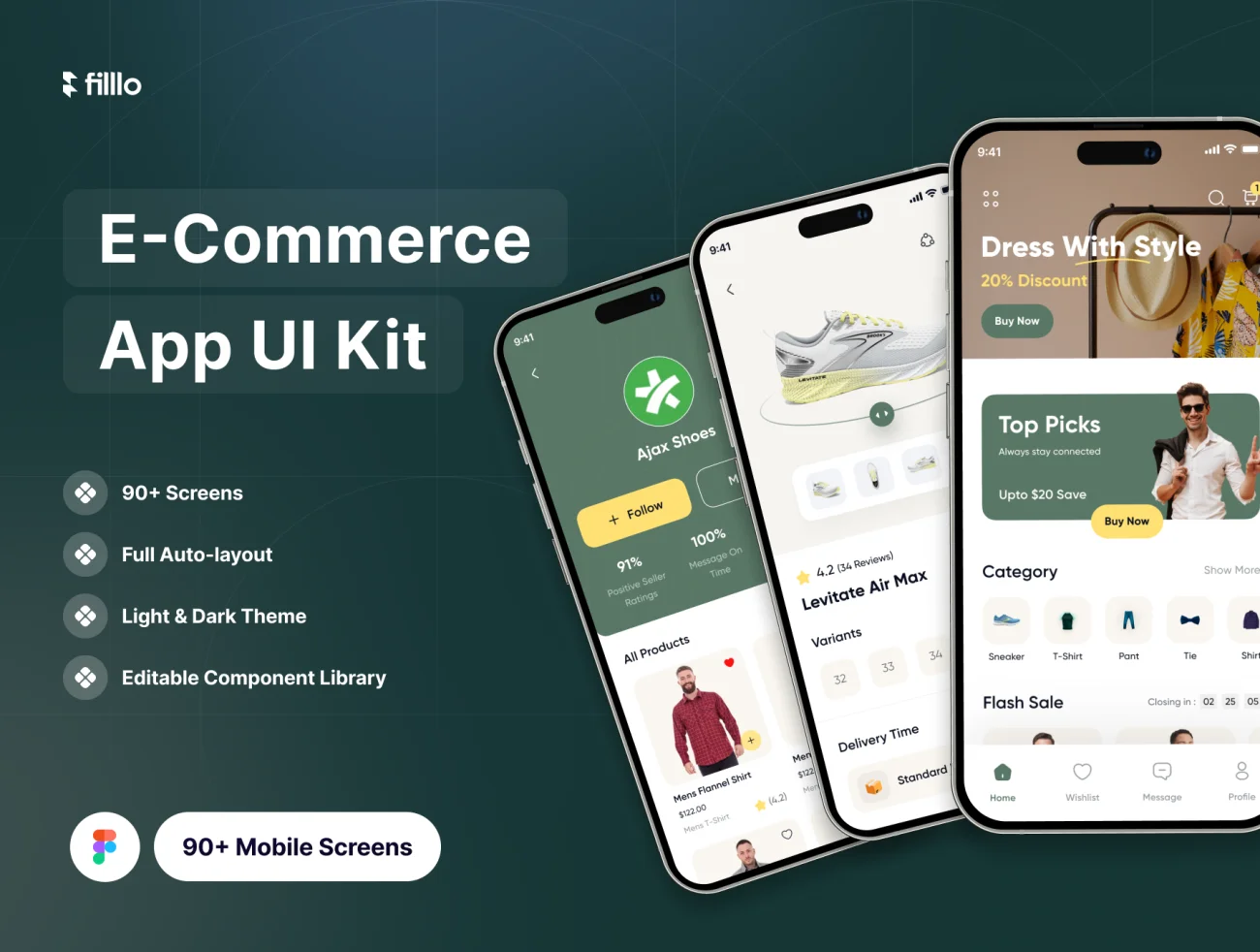 Filllo电子商务应用UI工具包 Filllo E-commerce App UI Kit figma格式-UI/UX-到位啦UI