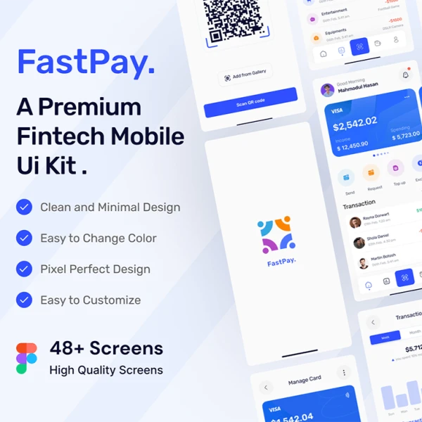 Fastpay - 金融科技金融手机应用 UI 套件Figma