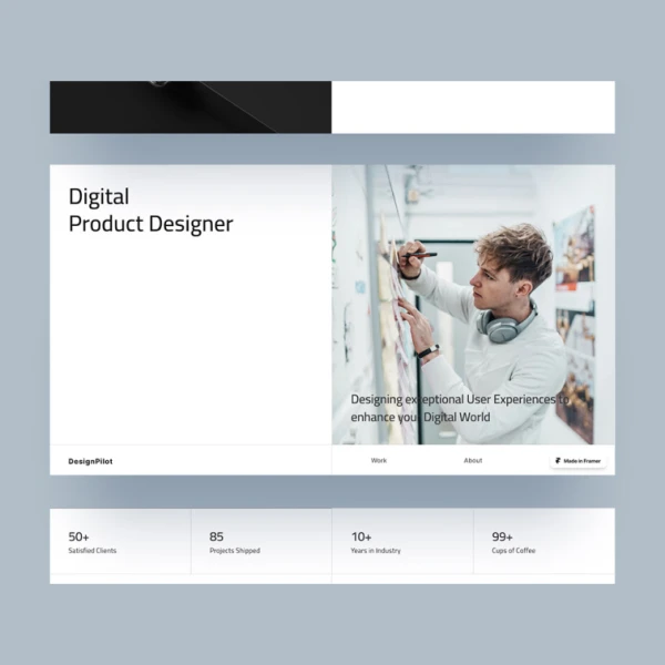 DesignPilot - 清新作品集 Framer 模板