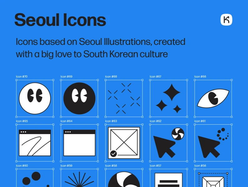 首尔轮廓图标 Seoul Icons sketch, psd, ai, After Effects, powerpoint, xd, figma格式