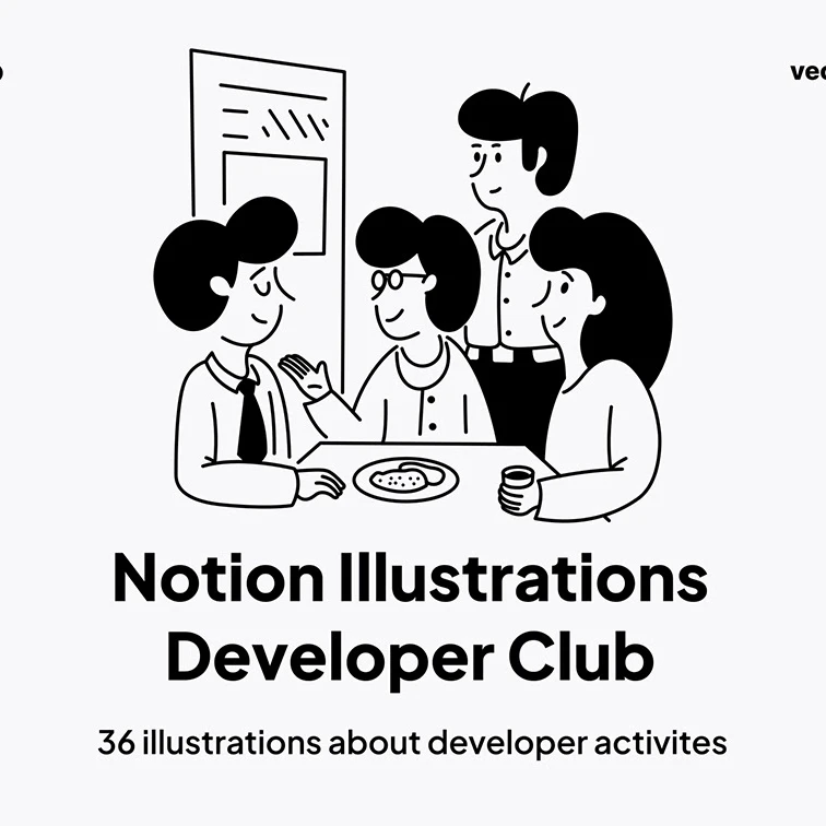 Notion插画 - 开发者俱乐部Figma Illustrator缩略图到位啦UI