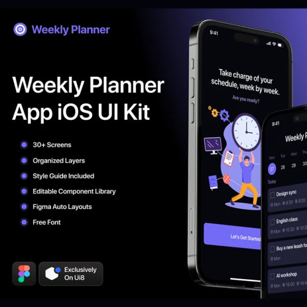 Weekly Planner App UI Kit - 每周计划应用UI套件