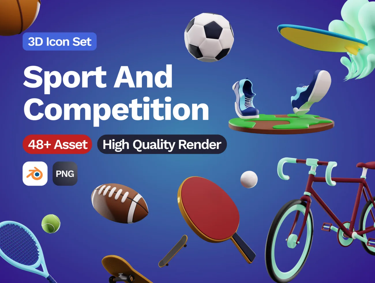 3D运动和竞赛图标集  3D Sport And Competition Icon缩略图到位啦UI