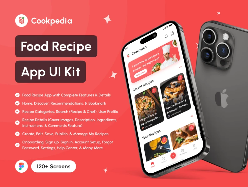 Cookpedia-食谱应用UI套件 Cookpedia - Food Recipe App UI Kit