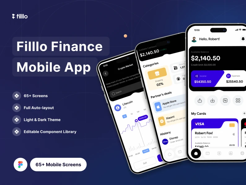 Filllo金融应用程序UI套件 Filllo Finance App UI Kit