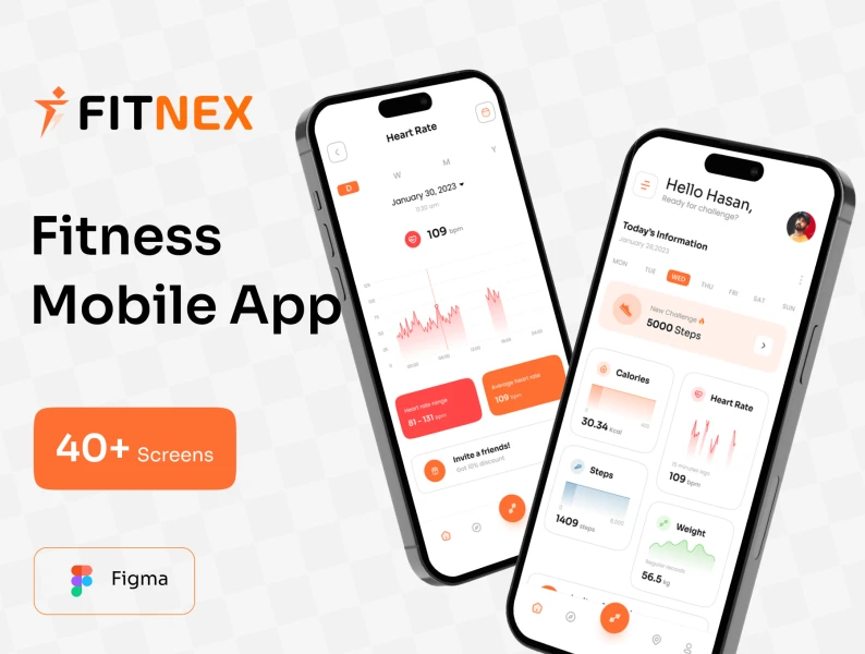 Fitnex健身手机应用程序UI套件 Fitnex - Fitness Mobile App UI Kit