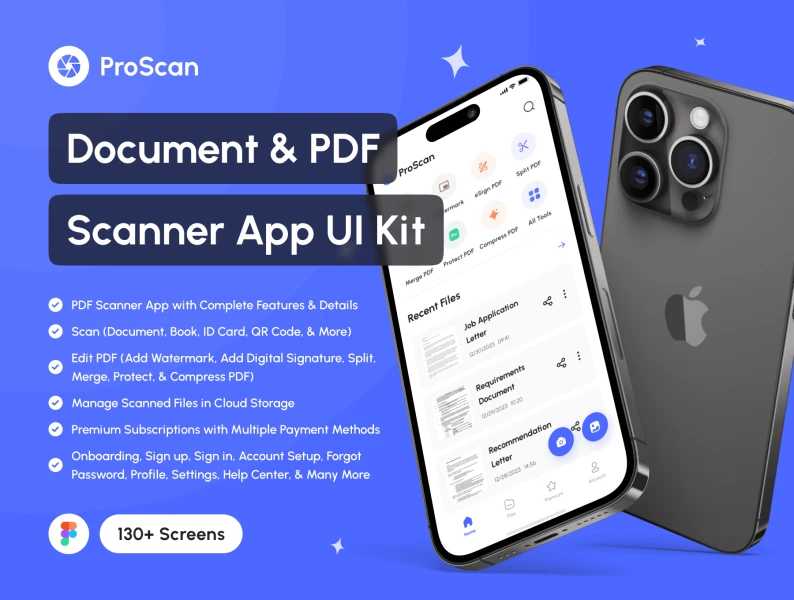 ProScan - 文档和PDF扫描应用程序UI套件 ProScan - Document _ PDF Scanner App UI Kit