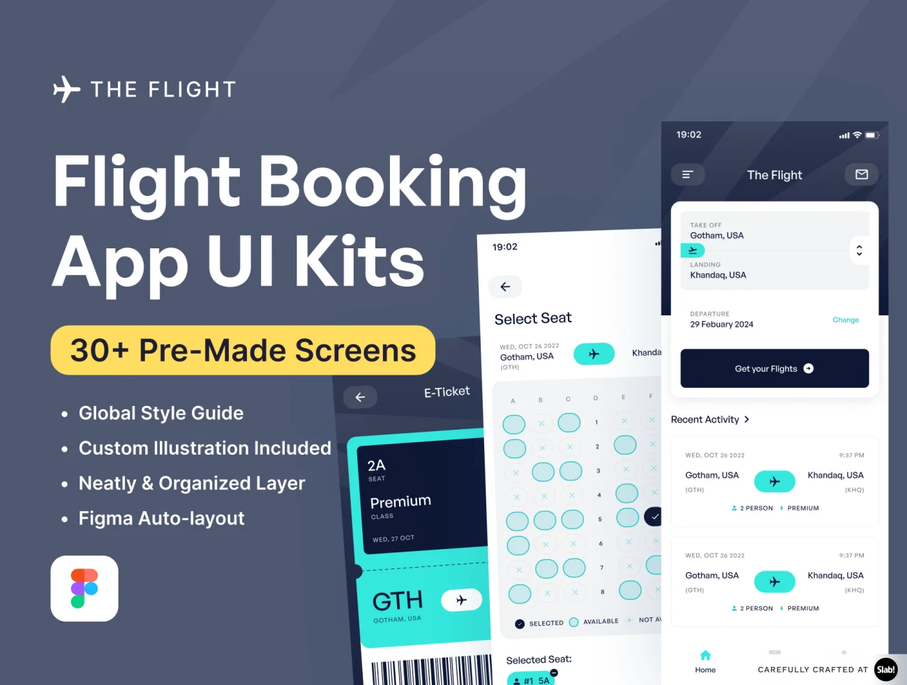 The Flight - 航班机票预订应用UI设计工具包 The Flight - Flight Booking App UI Kits缩略图到位啦UI