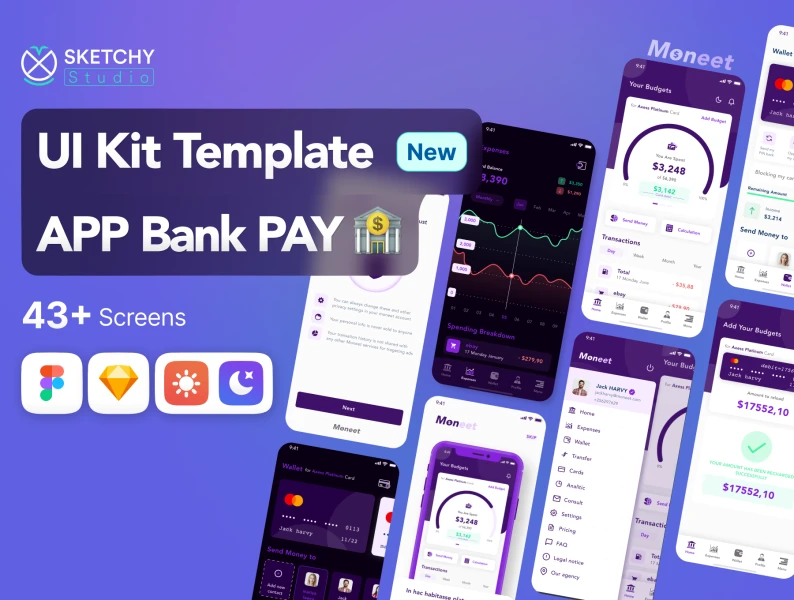 Moneet - 银行和支付UI设计套件 UI Design Kit APP-Banking And Payment -Moneet