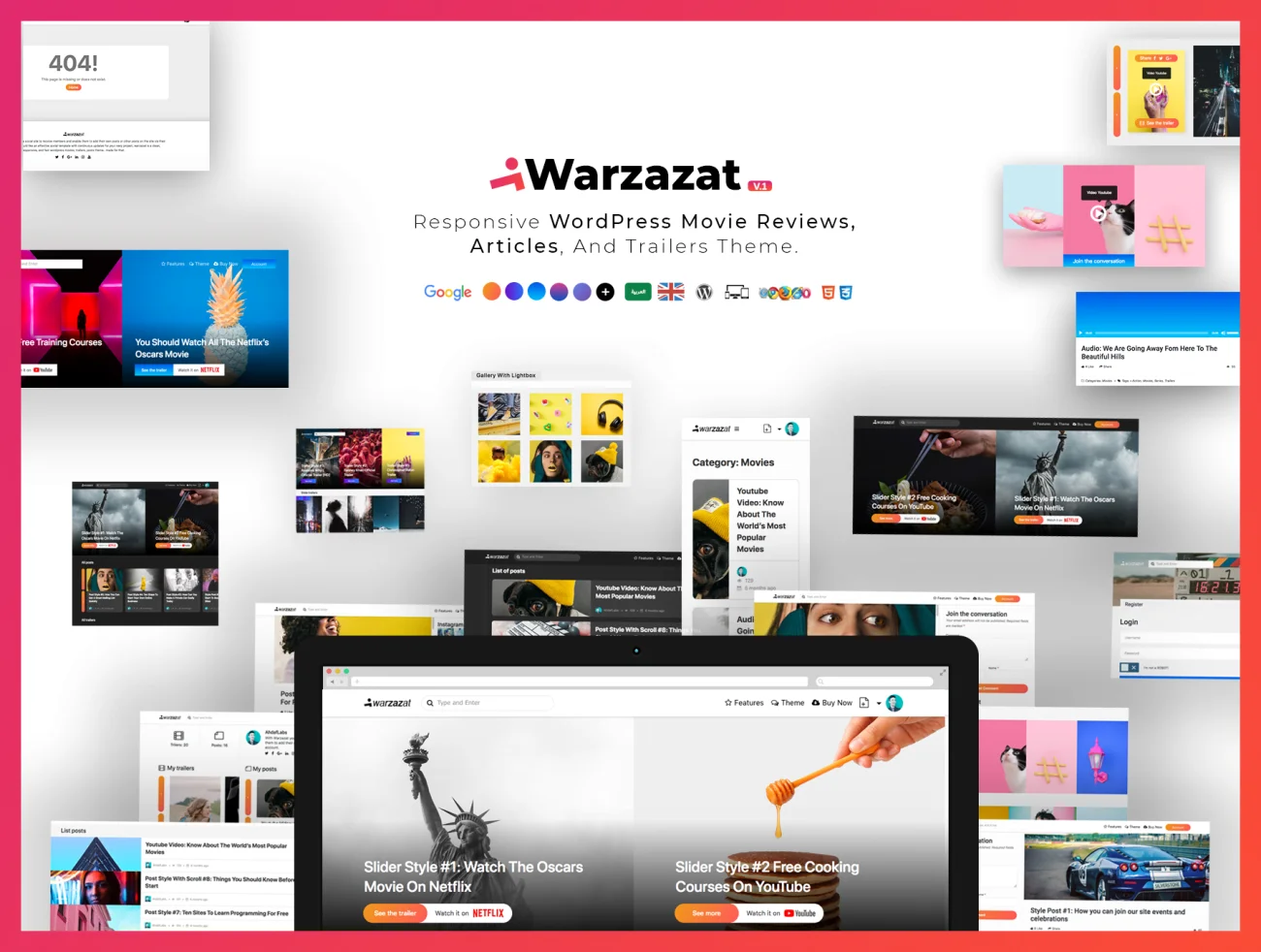 Warzazat WordPress电影评论主题 Warzazat WordPress Theme缩略图到位啦UI