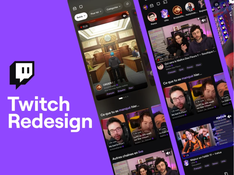 Twitch视频app UI redesign - 全新UI设计，打造极致的Twitch观看体验 figma格式