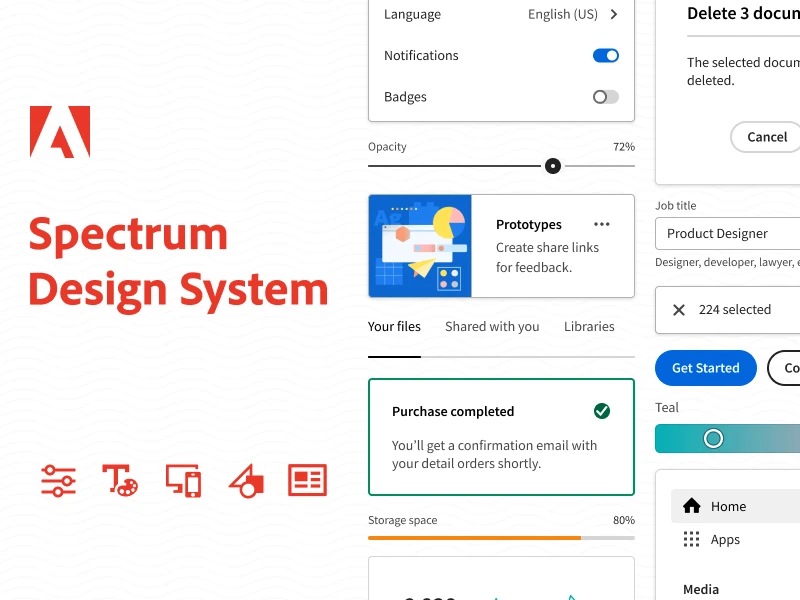 Adobe Spectrum UI设计系统 - 统一的UI设计体系，助力设计团队高效协作 figma格式