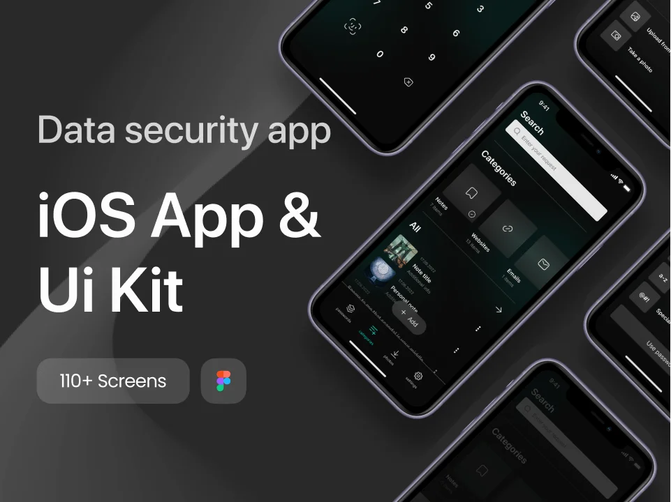 数据安全app: 数据安全保障的app UI设计 figma格式缩略图到位啦UI