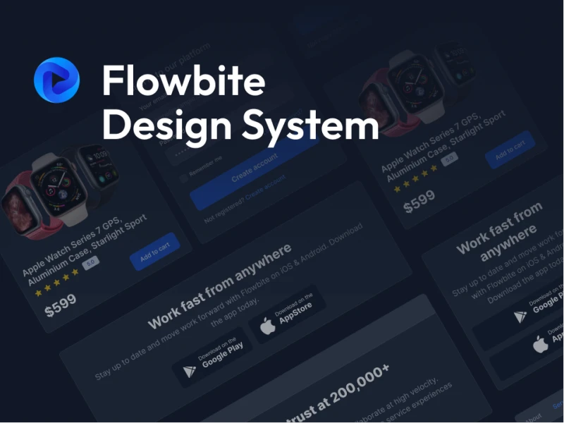 Flowbite Design System UI设计系统 - 全面且简单易用的UI设计系统 figma格式