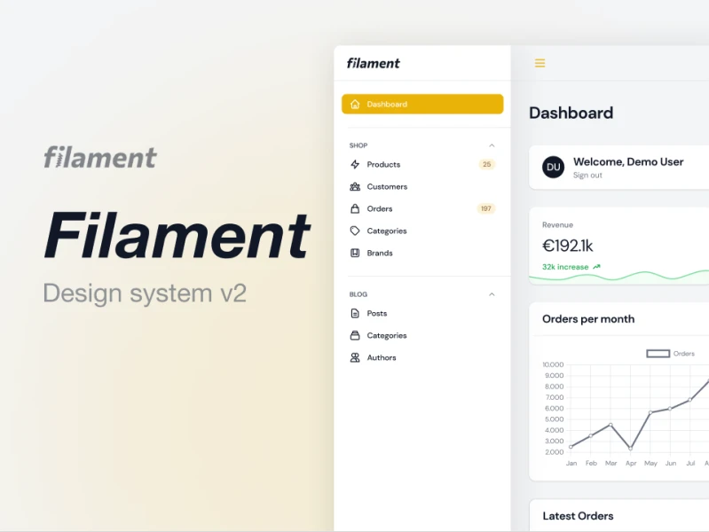 Filament Dashboard UI设计系统素材下载 figma格式