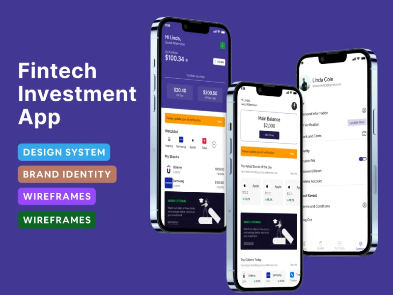 金融投资app UI设计：安全稳健的金融投资应用UI设计 figma格式
