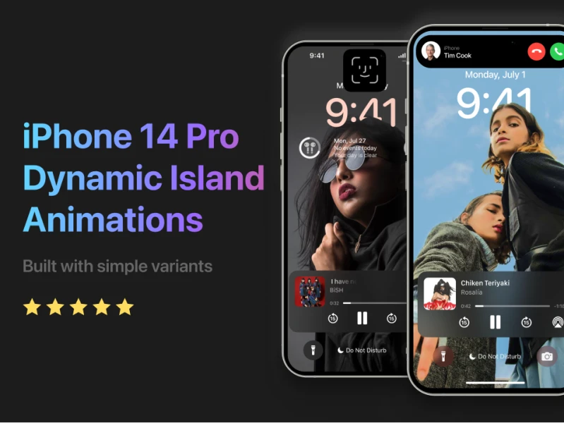 iPhone 14 Dynamic Island Dynamic UI: iPhone 14灵动岛动态UI，让您的iPhone 14动感十足 figma格式