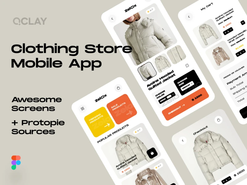 服装app ui设计素材免费下载 figma格式
