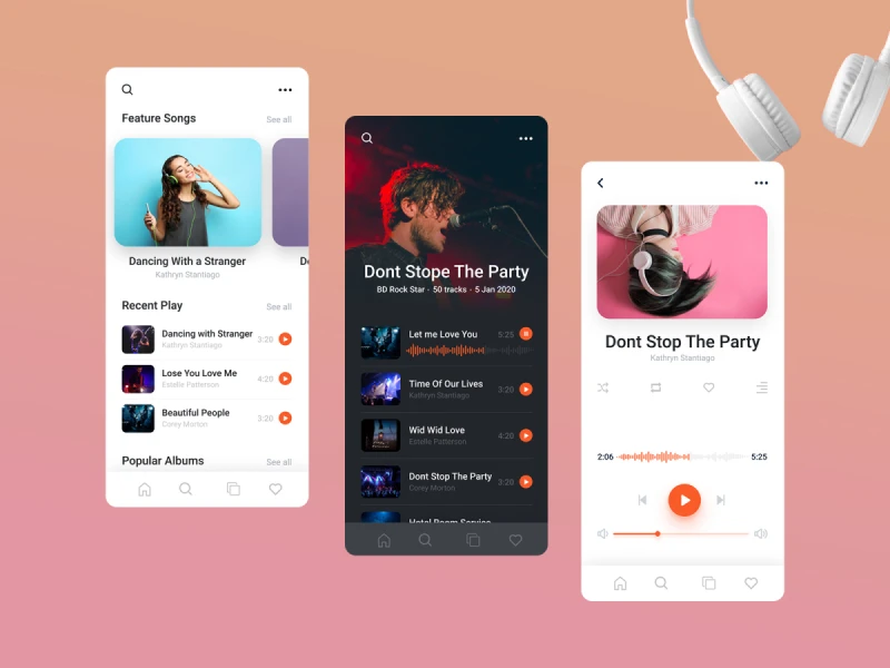 音乐app UI，提供优质的音乐服务，提高用户体验素材下载 figma格式