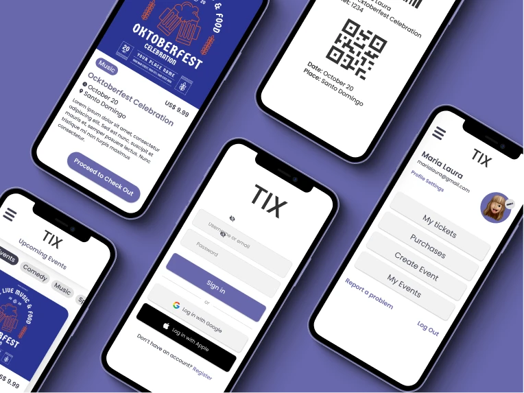 Tix票务app UI界面设计素材下载，方便用户购票和查询订单 figma格式