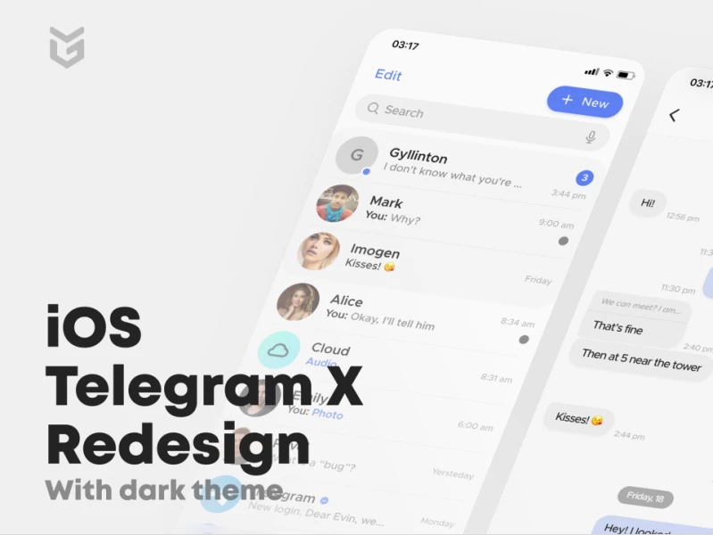 IOS Telegram app UI重设计素材下载，更加美观易用 figma格式