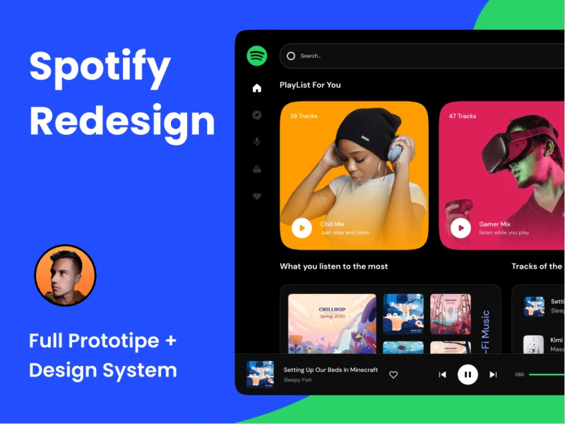 Spotify Redesign UI素材下载 - 音乐界面设计灵感 figma格式