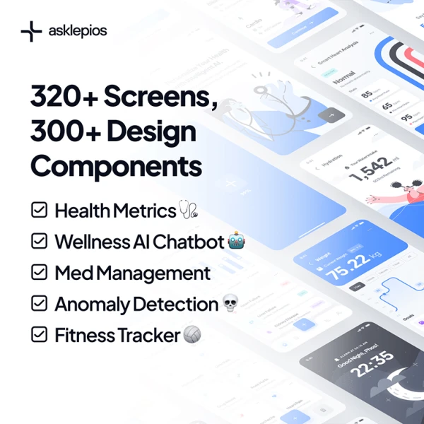 asklepios - AI人工智能卫生保健健康医疗应用UI设计套件