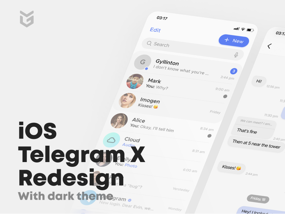 IOS Telegram app UI重设计素材下载，更加美观易用 figma格式-UI/UX-到位啦UI