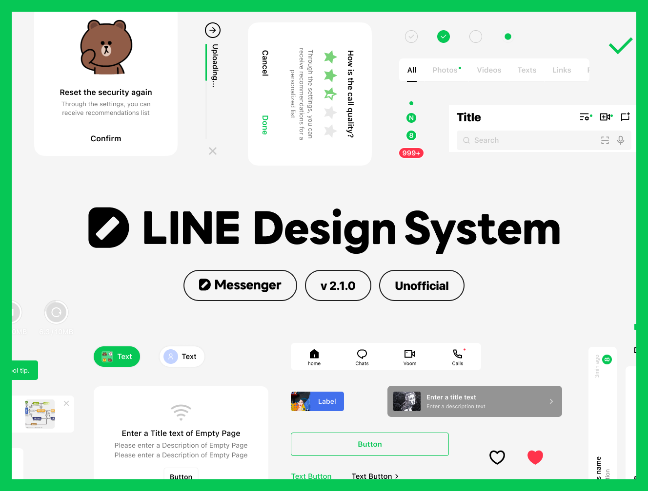 LINE app UI 设计系统（非官方）- 免费下载UI素材 figma格式-UI/UX-到位啦UI