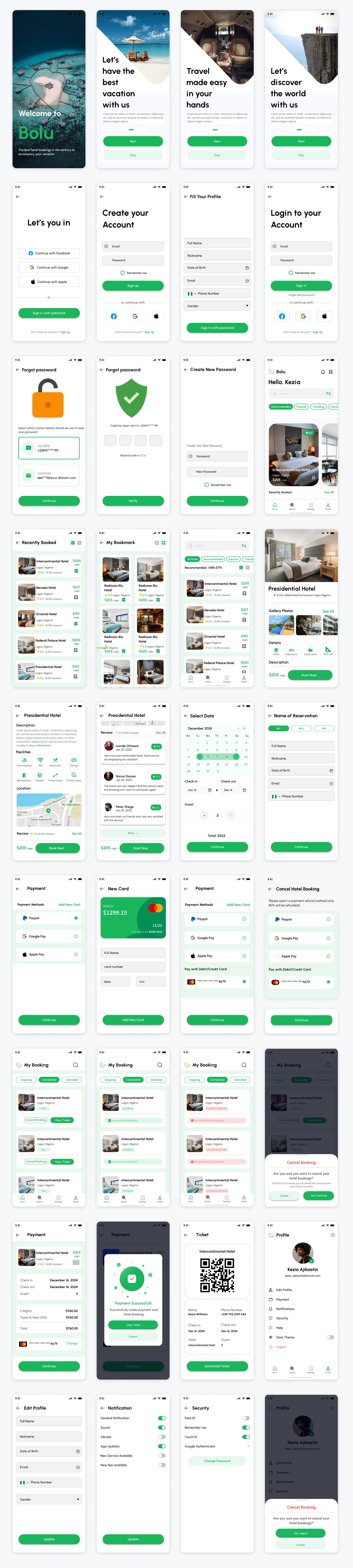 Bolu酒店预订app：2套明暗风格的UI设计系统，让预订更方便下载 figma格式-UI/UX-到位啦UI