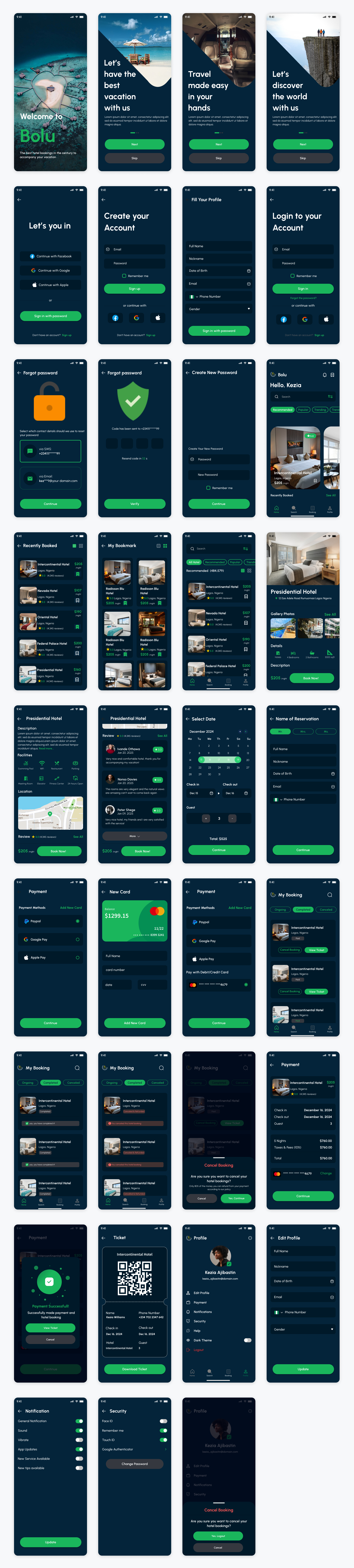 Bolu酒店预订app：2套明暗风格的UI设计系统，让预订更方便下载 figma格式-UI/UX-到位啦UI