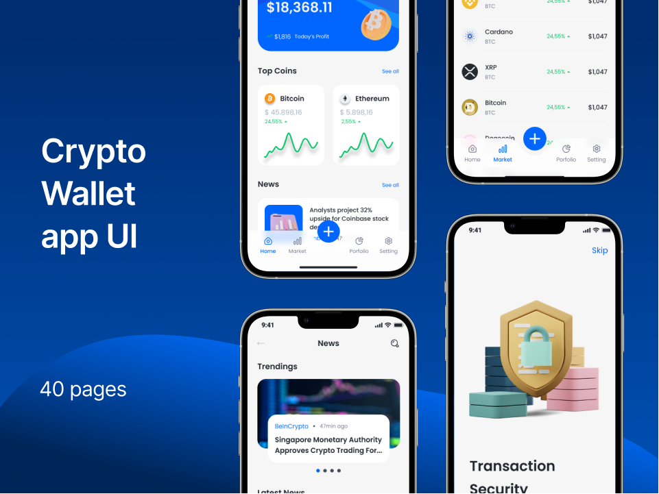 数字货币app UI：数字货币UI模板，助力数字货币交易 figma格式-UI/UX-到位啦UI
