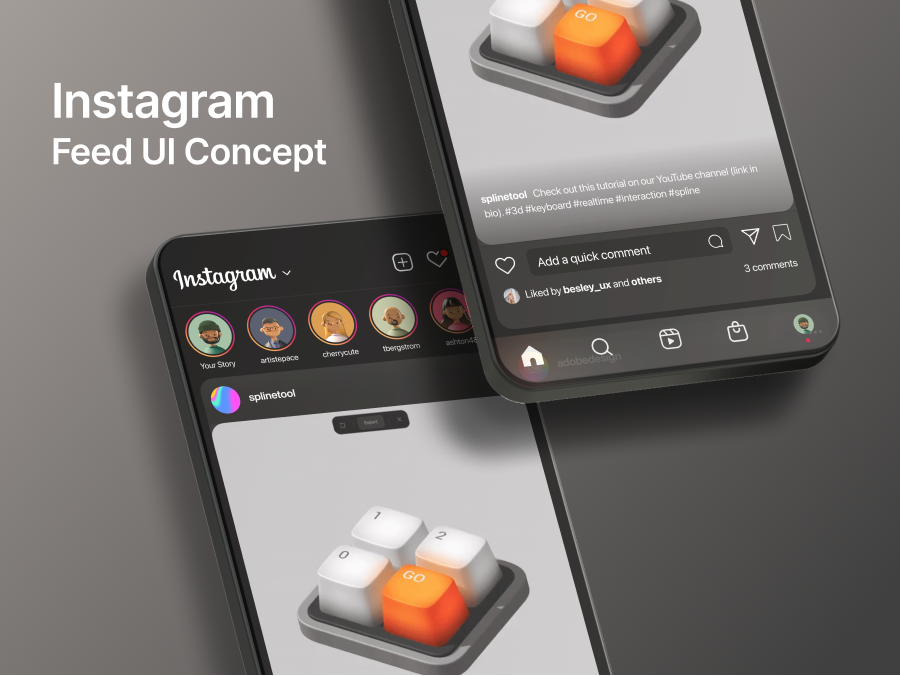 Instagram Feed UI概念设计：Instagram Feed UI Concept 下载 figma格式-UI/UX-到位啦UI