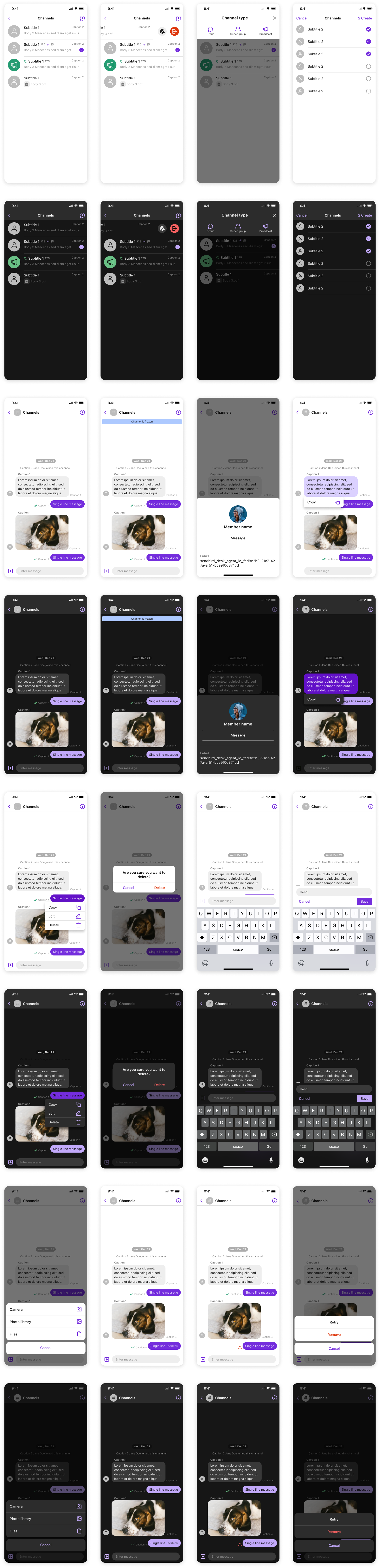 Sendbird Chat UIKit iOS聊天App UI素材下载 figma格式-UI/UX-到位啦UI