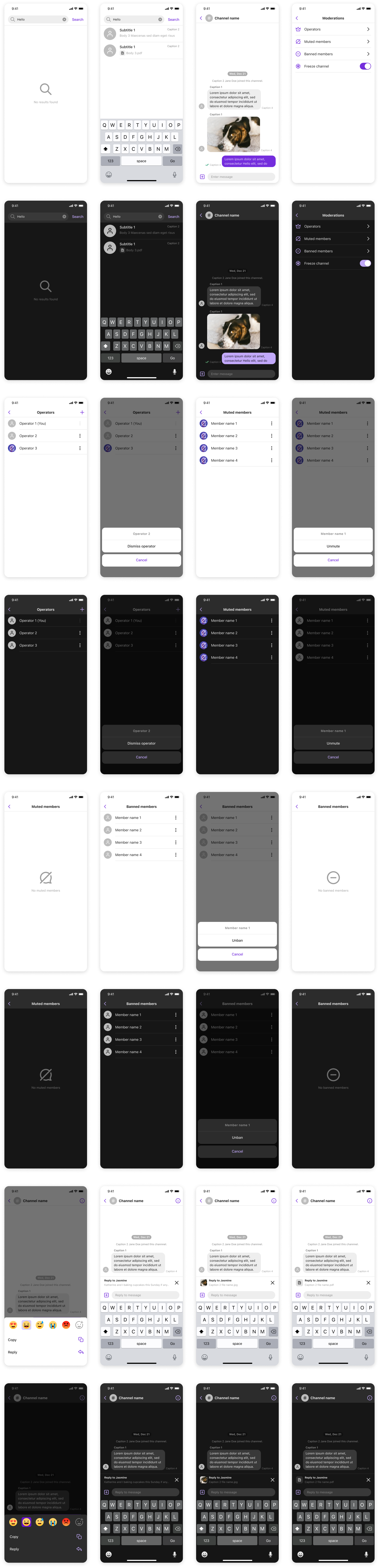 Sendbird Chat UIKit iOS聊天App UI素材下载 figma格式-UI/UX-到位啦UI