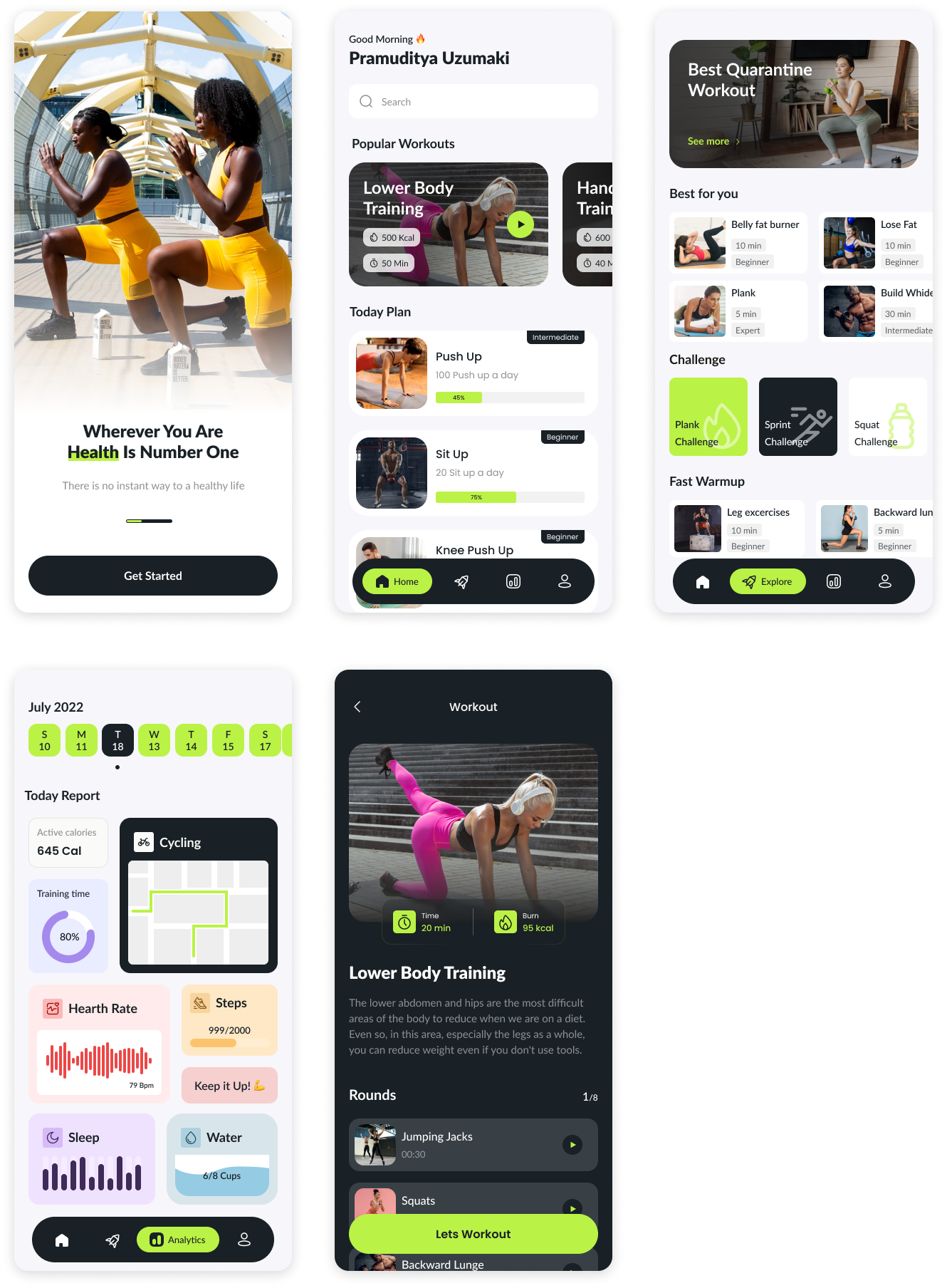 健身app UI：健身运动应用界面设计 figma格式-UI/UX-到位啦UI